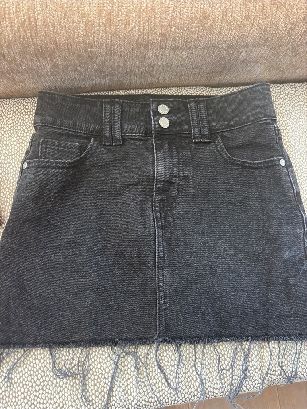 Art class-Girls Classic Black Denim Mini Skirt - High Waist